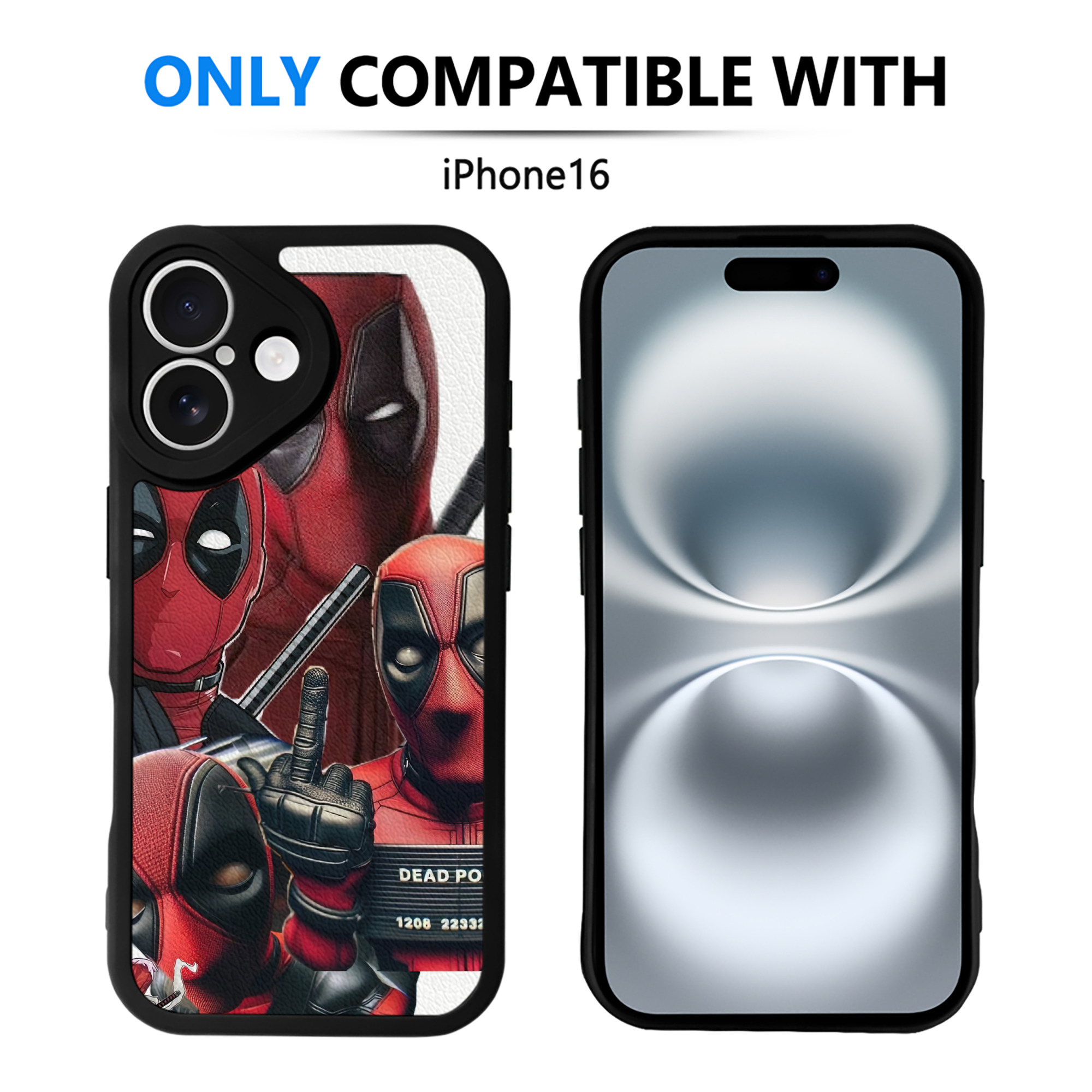 （画像用） Deadpool デッドプール 【iPhone 16シリーズ対応】シリコンスマホケース（レザー調） 材質：シリコン